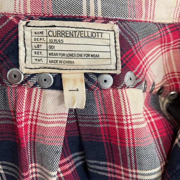 Current Elliott Plaid button up shirt with stud accents - Picture 6 of 8